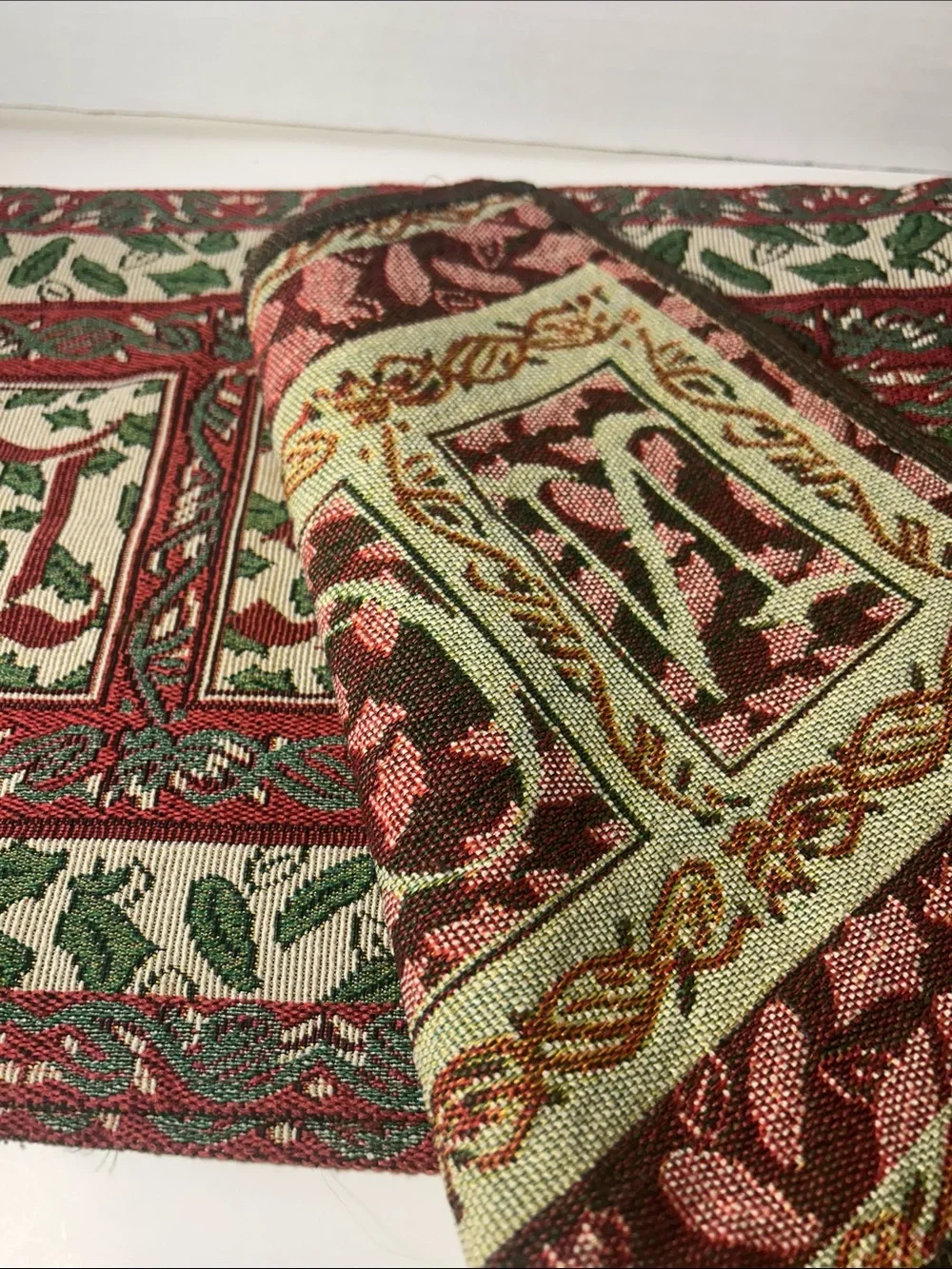 Holiday Noel Fabric Noel placements - Red & Green 12x18 Set of 4